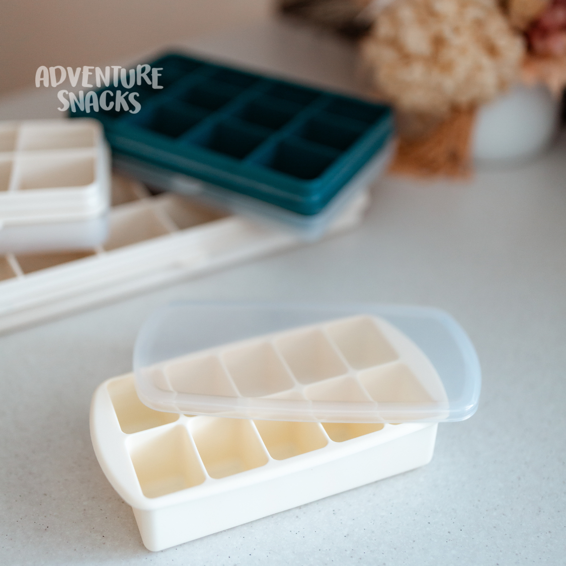 Melii 10 compartment silicone food tray- ivory