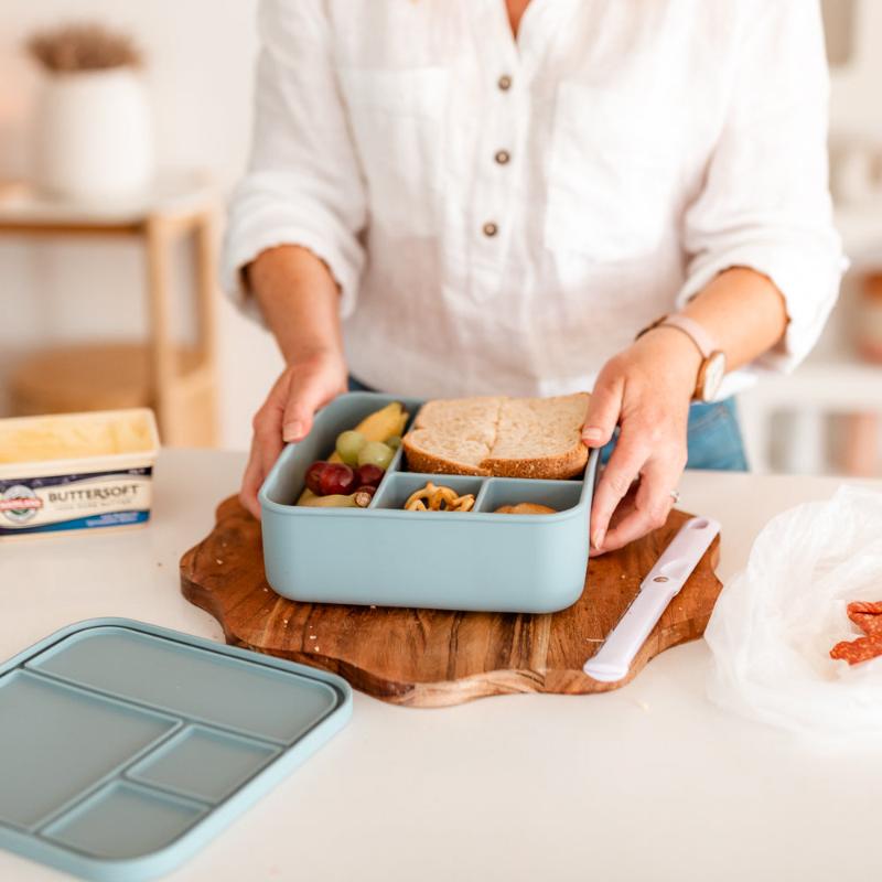 Adventure Snacks Large Square Bento- dusty blue