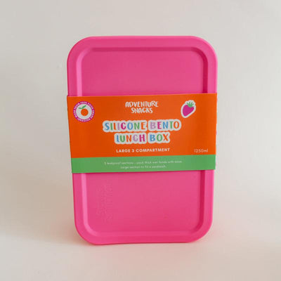 Adventure Snacks Large 3 Compartment Silicone- Flamingo pink