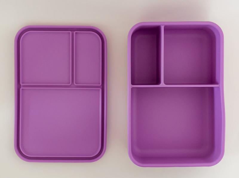 Adventure Snacks Large 3 compartment silicone lunchbox- lilac