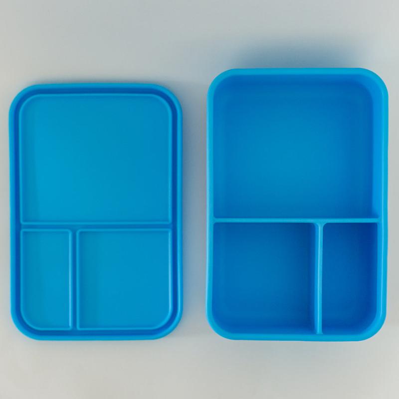 Adventure Snacks Large 3 compartment silicone lunchbox- ocean blue