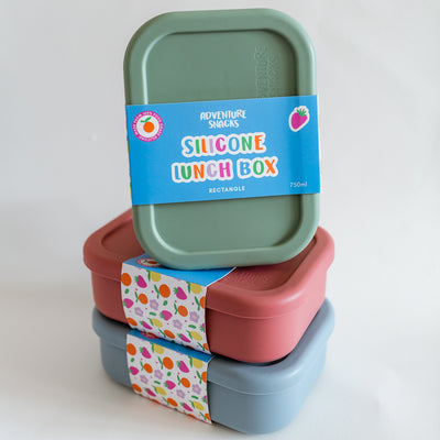 Adventure Snacks Silicone Rectangle Lunch Box