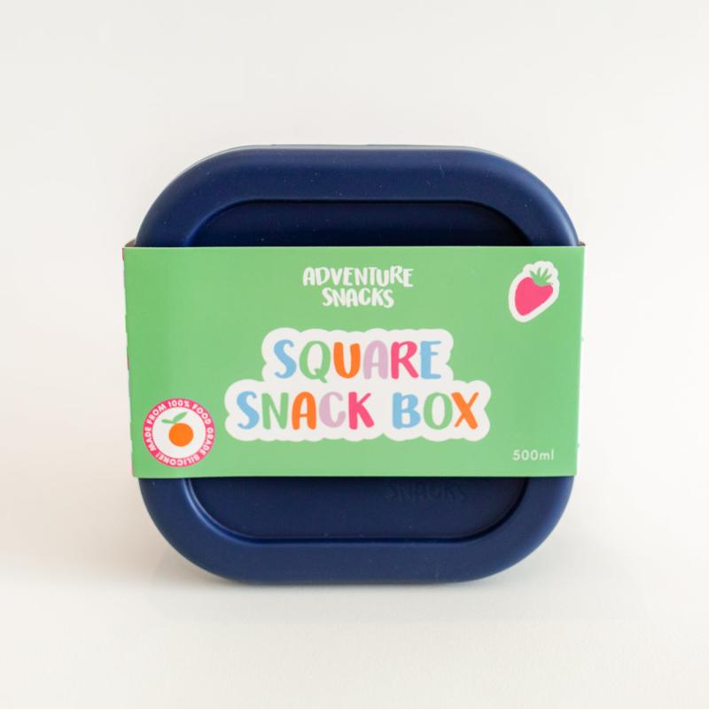 Adventure snacks silicone square snack box- royal blue