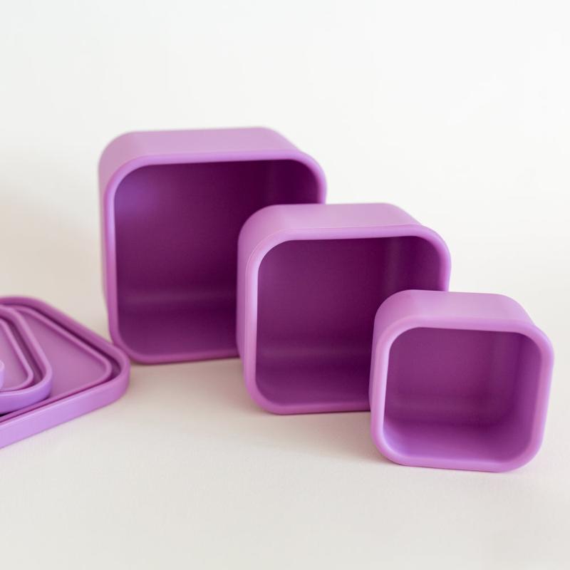 Adventure Snacks square nesting containers- lilac