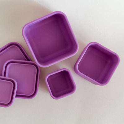 Adventure Snacks square nesting containers-lilac