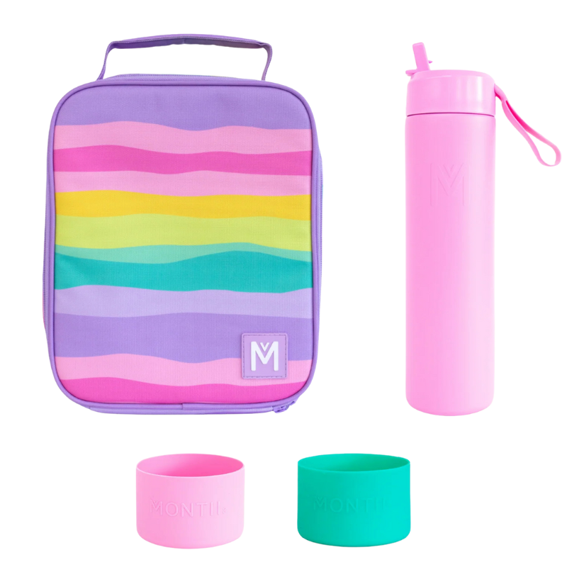 MontiiCo Bag and Bottle Set - Sunset Sorbet