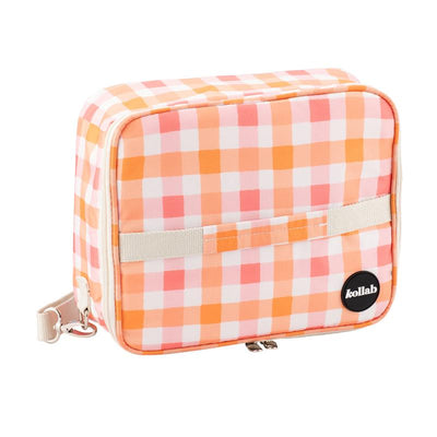 Kollab bento bag- watermelon peach check