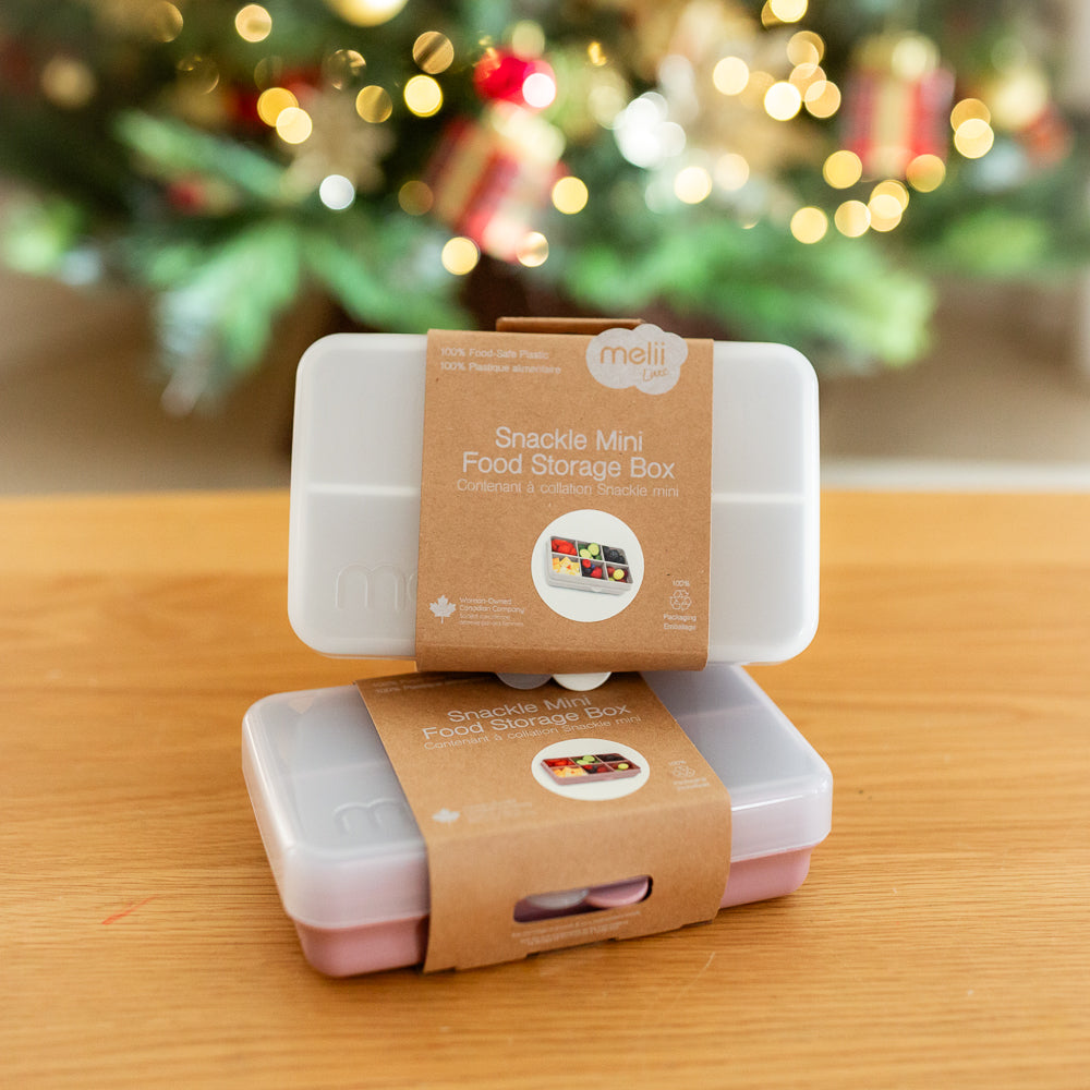 Mini Melii Snackle Box Duo - Ivory and Pink