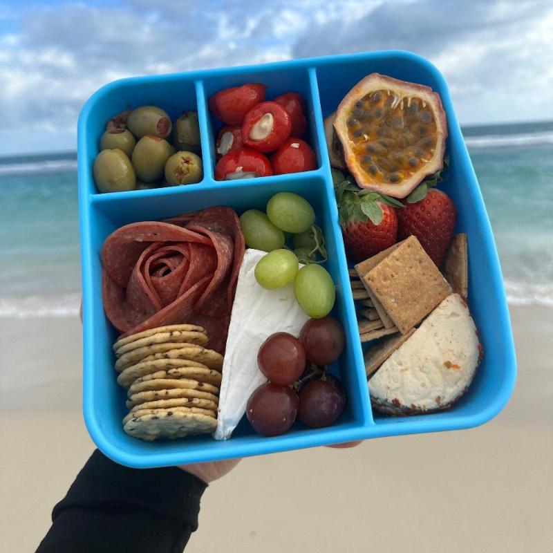 Adventure Snacks Large Square Bento- ocean blue