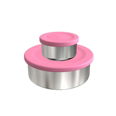 Ecococoon Stainless Steel Snack Pots - Pink Rose