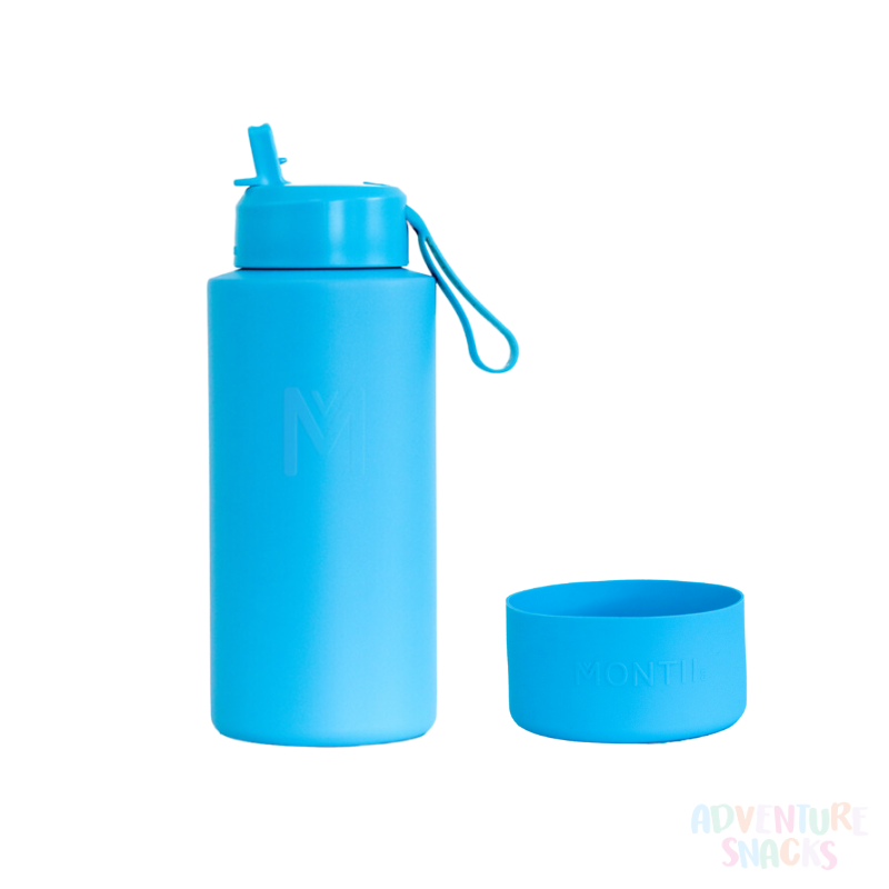 MontiiCo 1L sipper lid drink bottle- coastal