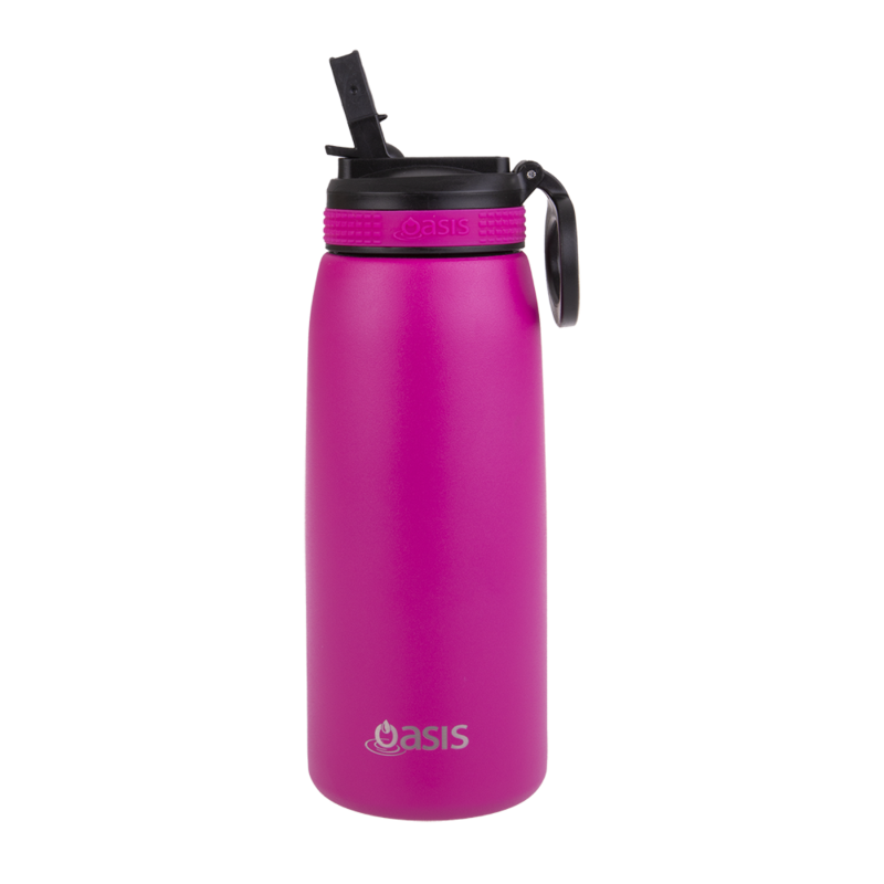 Oasis 780ml Insulated Sipper bottle- fuchsia