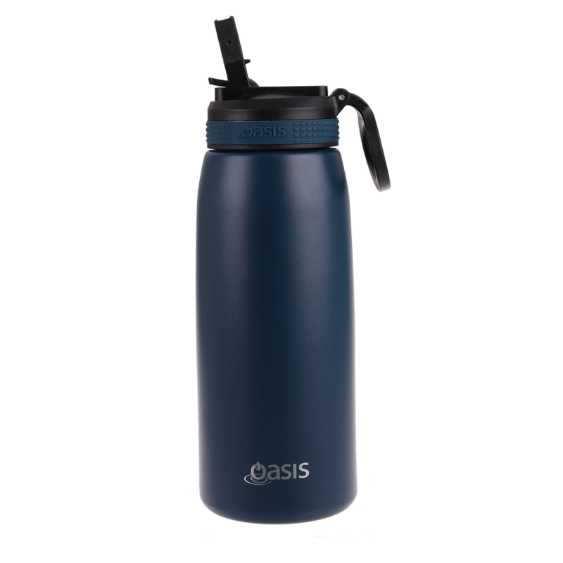 Oasis 780ml Insulated Sipper bottle- navy