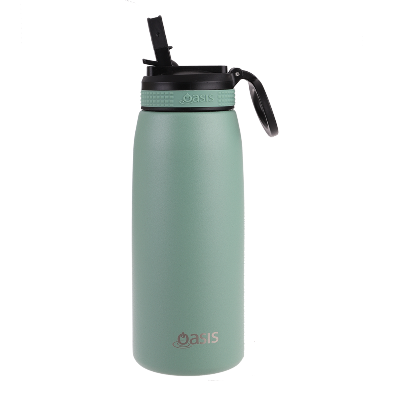 Oasis 780ml Insulated Sipper bottle- sage green