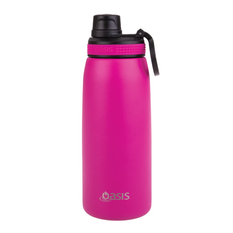 Oasis 780ml sports bottle screw top- fuchsia