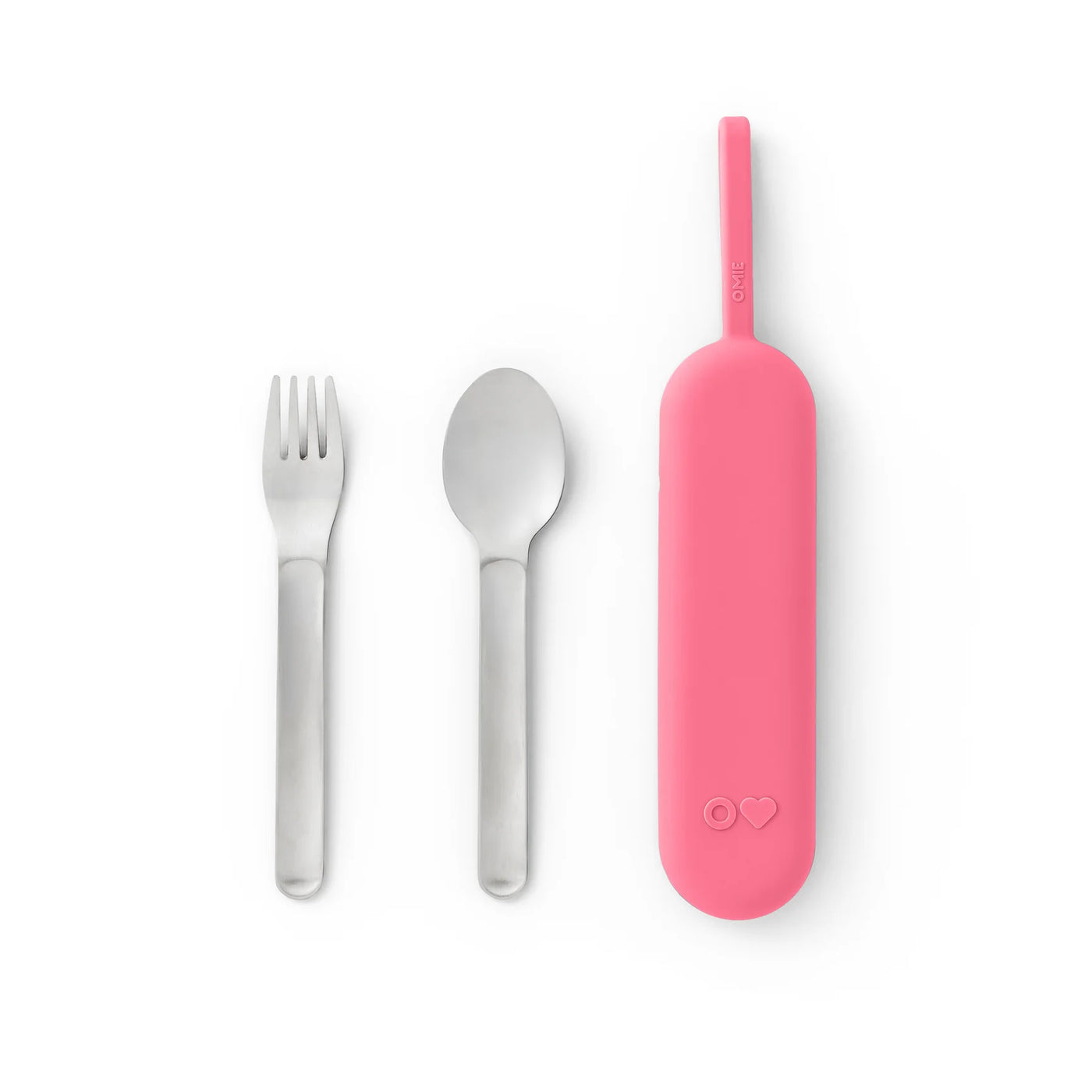 OmieUp stainless steel utensil pod set- blush