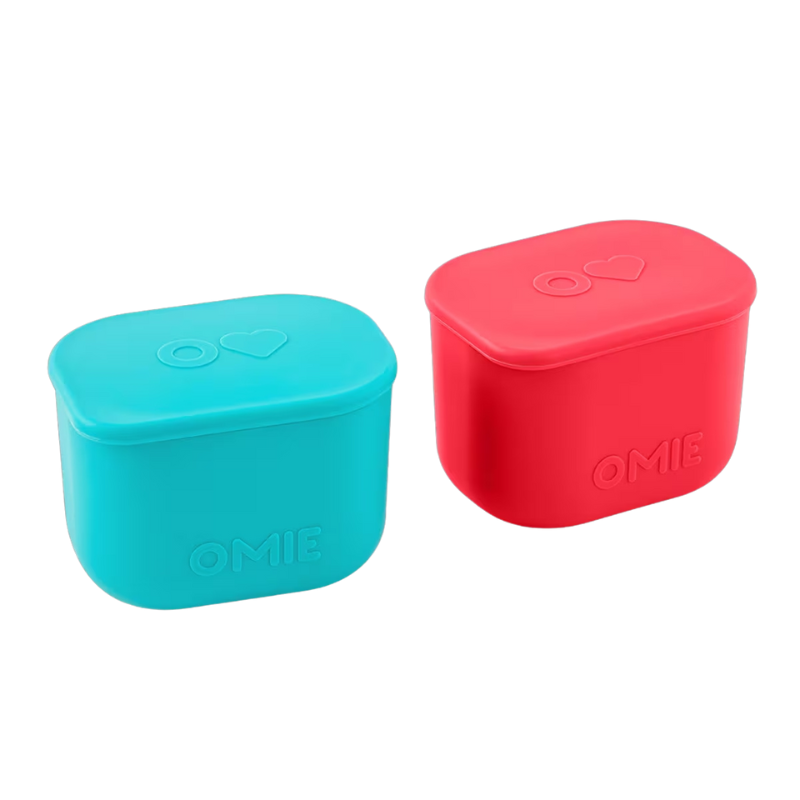 OmieBox UP dip containers- pink & teal