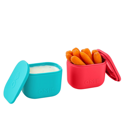 OmieBox UP dip containers- pink & teal