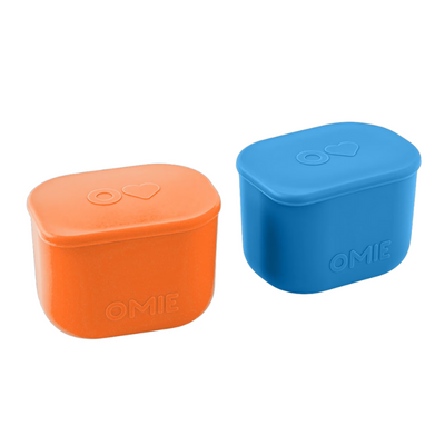 OmieBox UP dip containers- blue & orange