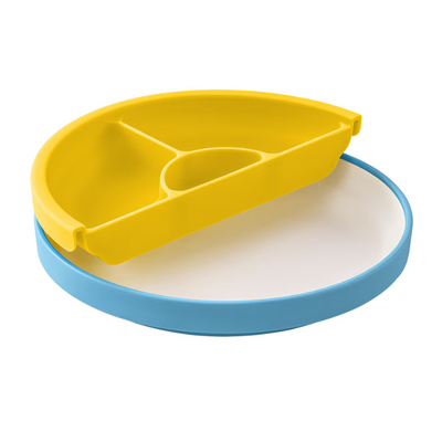 Omie Easy Scoop Plate With Divider- blue