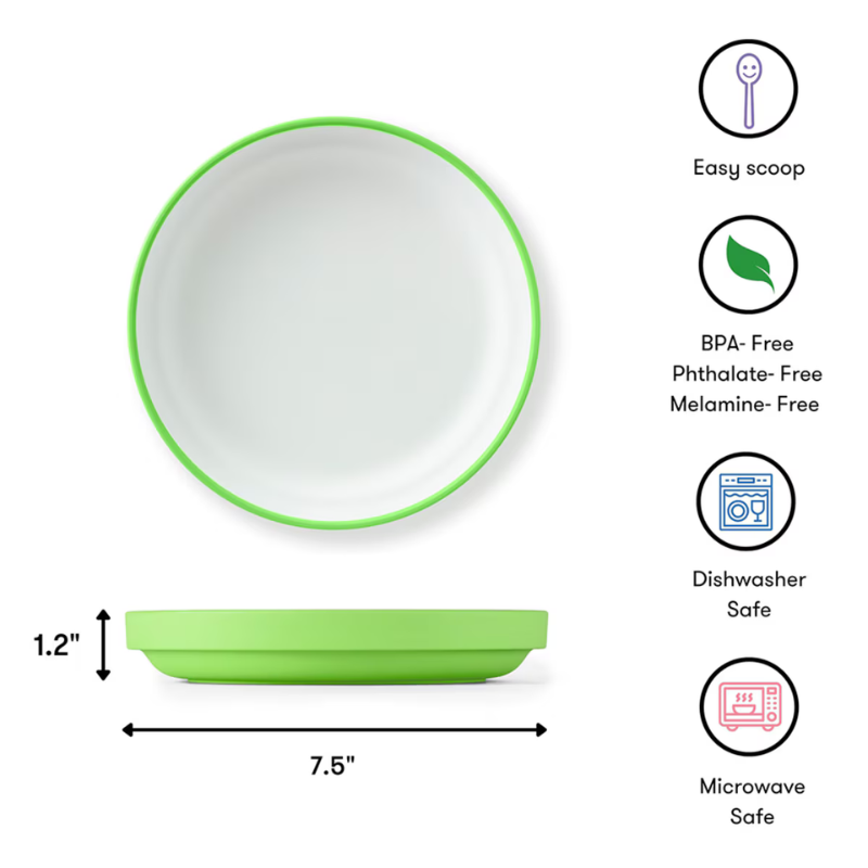 Omie Easy Scoop Plate With Divider- green