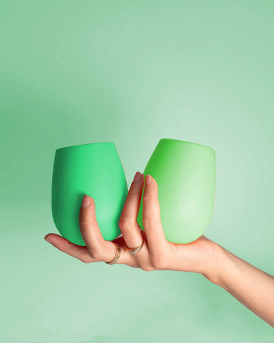 Porter Green silicone tumblers- gerbera & leaf