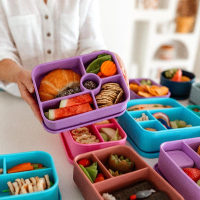 Adventure Snacks Silicone 5 compartment lunchbox- lilac