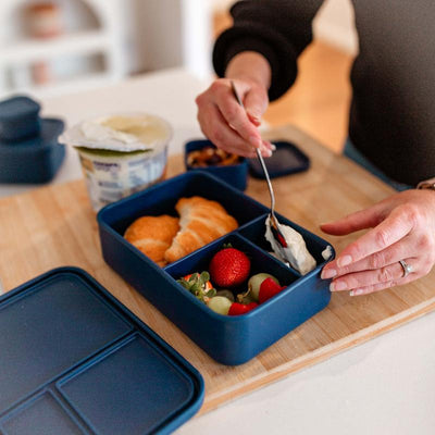 Adventure Snacks Large 3 Compartment Silicone- Royal Blue