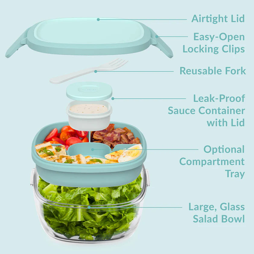 Bentgo glass salad container- coastal seagrass