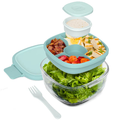 Bentgo glass salad container- coastal seagrass