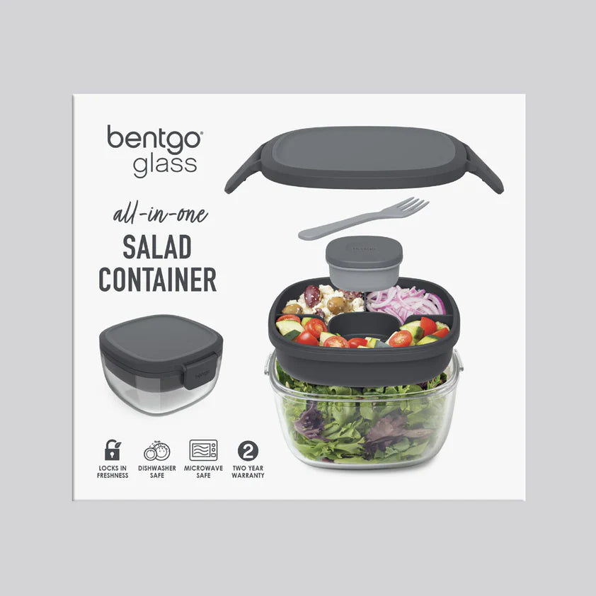 Bentgo glass salad container- dark grey