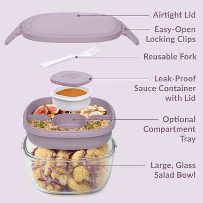 Bentgo glass salad container- lavender