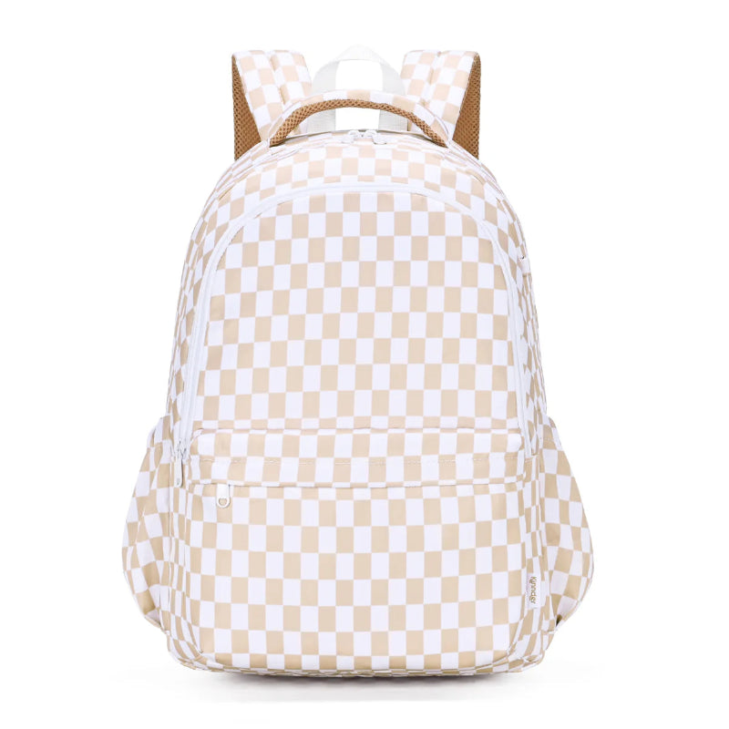 Kinnder campus backpack- caramel check