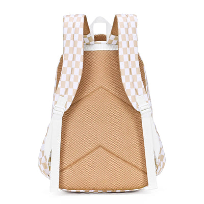 Kinnder campus backpack- caramel check