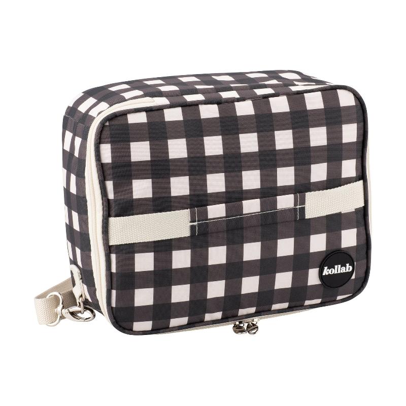 Kollab bento bag- black check