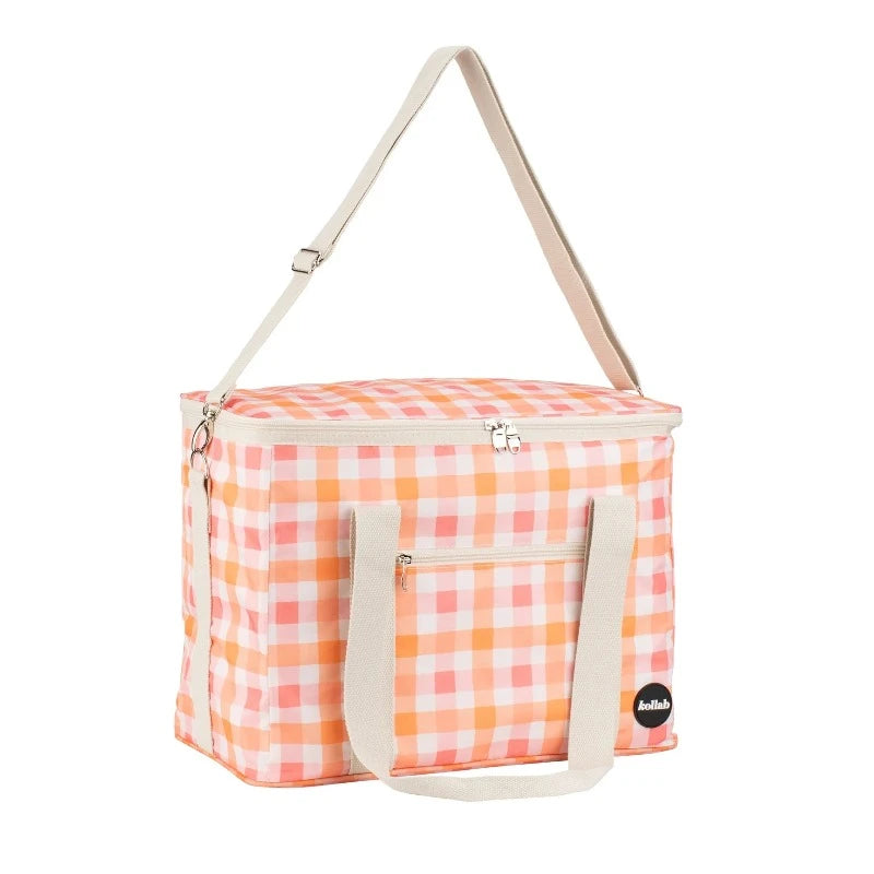Kollab picnic bag- watermelon peach check