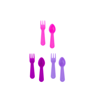 Lunch punch fork and spoon set- blush