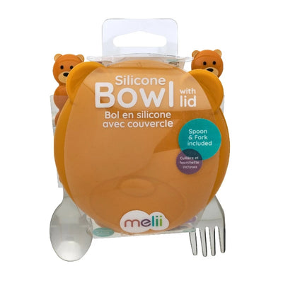Melii Animal Bowl with Lid & Utensils- bear
