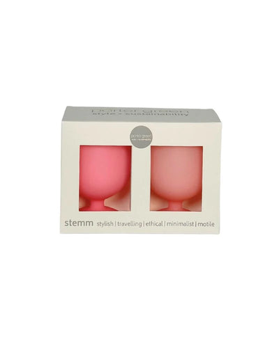 Porter Green Silicone Wine Glasses- flamingo & lotus