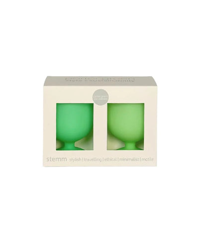 Porter Green Silicone Wine Glasses- gerbera & leaf