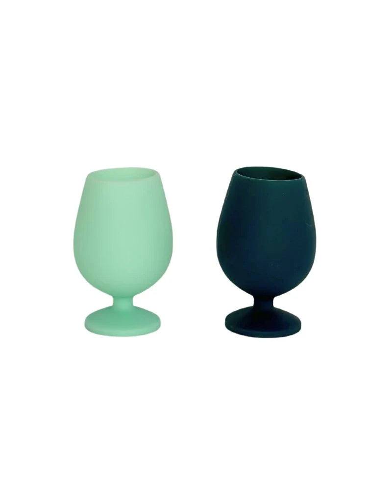 Porter Green Silicone Wine Glasses- mist & ink