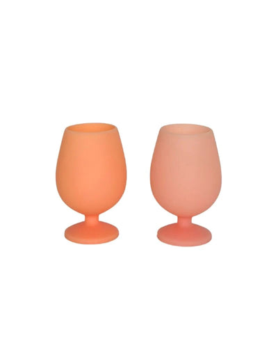 Porter Green Silicone Wine Glasses- peach & petal