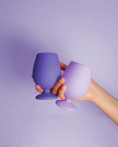 Porter Green Silicone Wine Glasses- tanzanite and amethyst