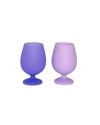 Porter Green Silicone Wine Glasses- tanzanite and amethyst