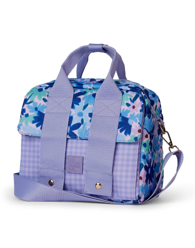 The somewhere co lunch tote blue meadow