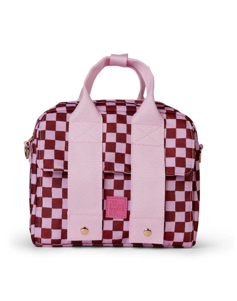 The somewhere co lunch tote crimson haze