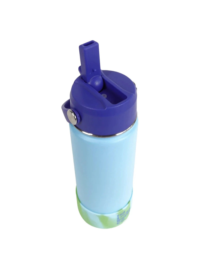 the somewhere co 500ml water bottle- dusty blue swirl 