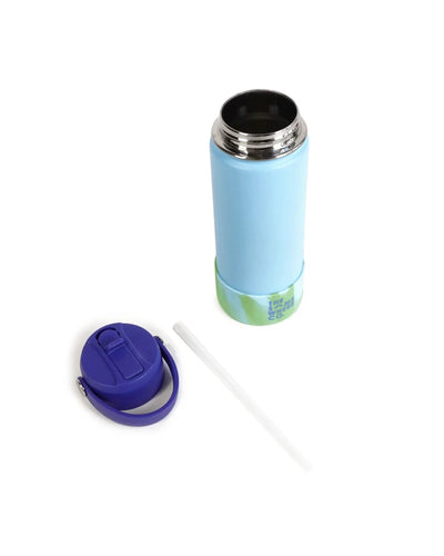 the somewhere co 500ml water bottle- dusty blue swirl 