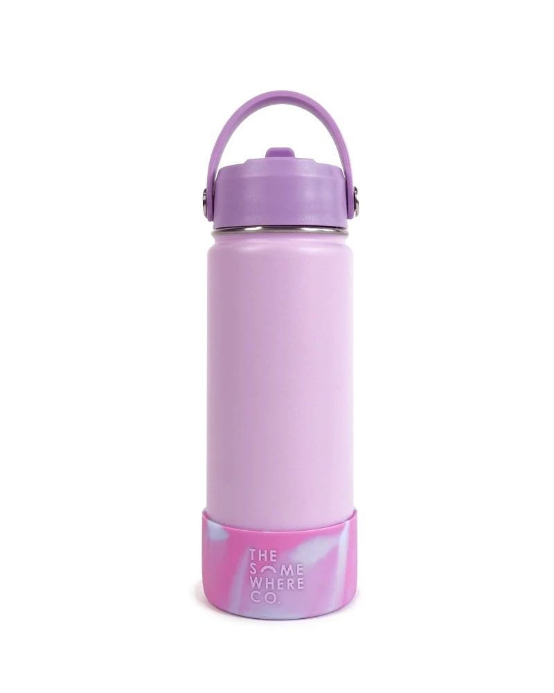 the somewhere co 500ml water bottle- lavender swirl 